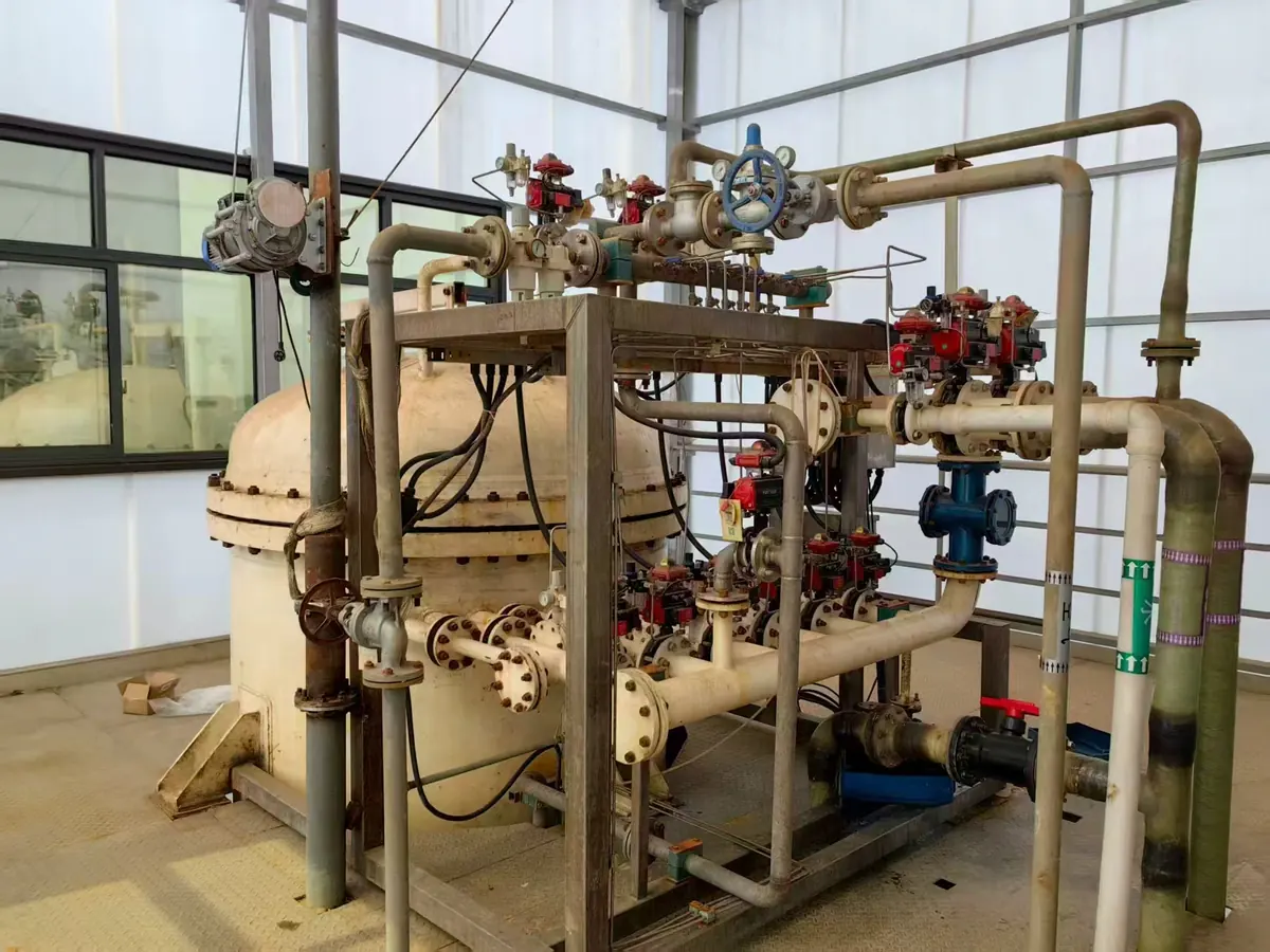 Installed candle filtration system with process piping and automated valves