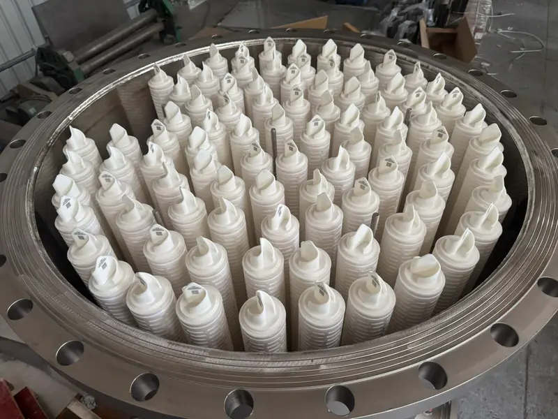 Internal layout of a JINLV multi-cartridge filter housing